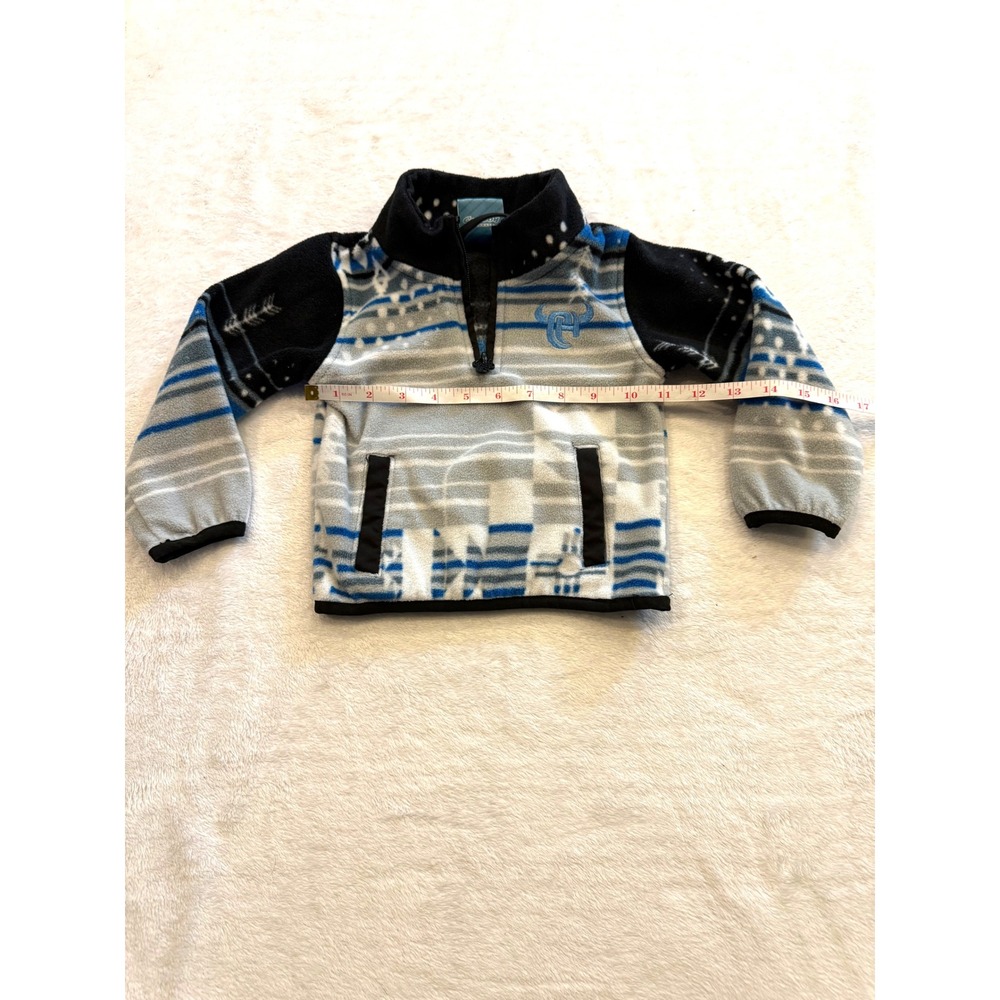 Cowboy Hardware Toddler Boys Blue Tribal Fleece 1/4 Zip Pullover Jacket 18M